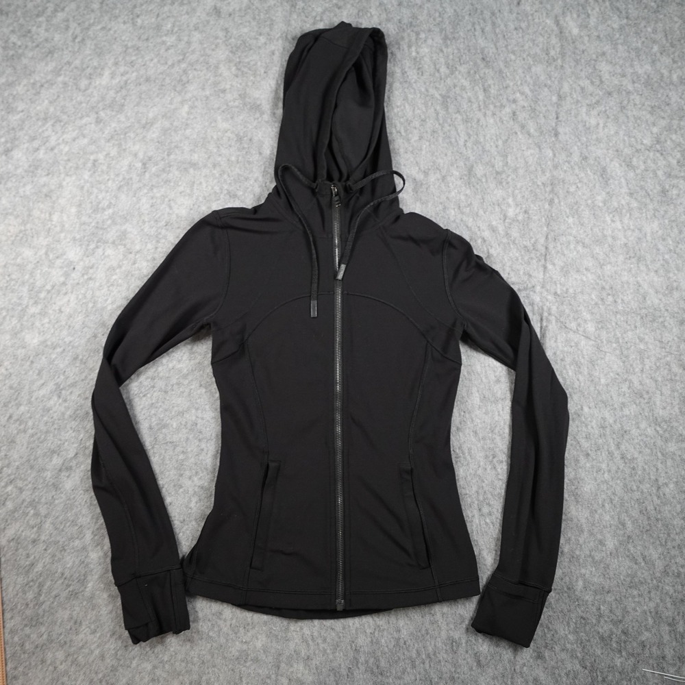 Lululemon‎ Jacket Women 4 Black Define Hooded Nulu Full Zip Athleisure Yoga Gym